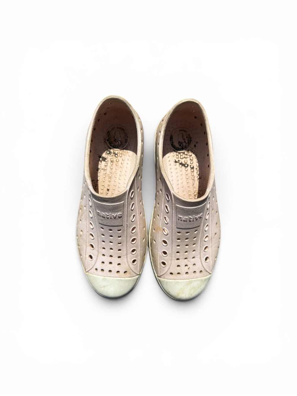 Native light pink slip ons size 1